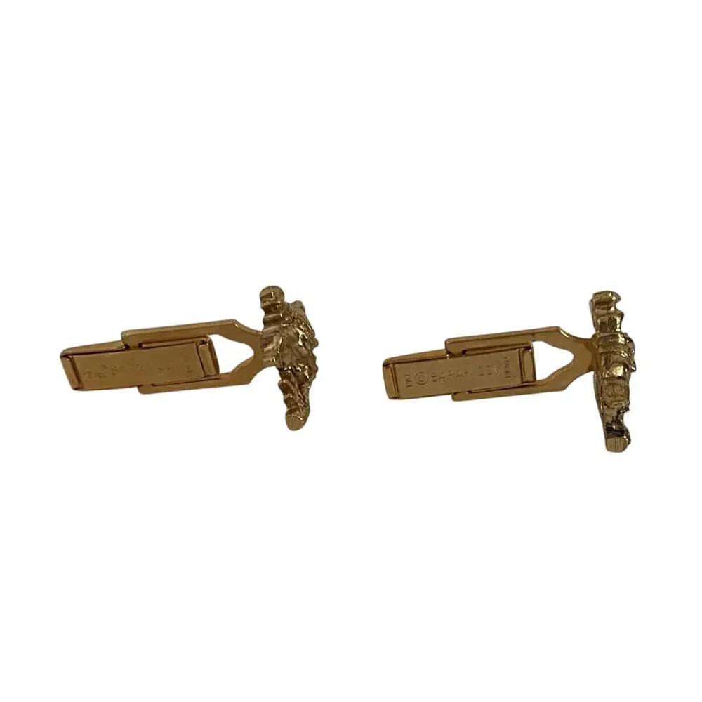 Sarah Coventry Cowboy Cufflinks Horse Gold Tone Pony Express 0.75